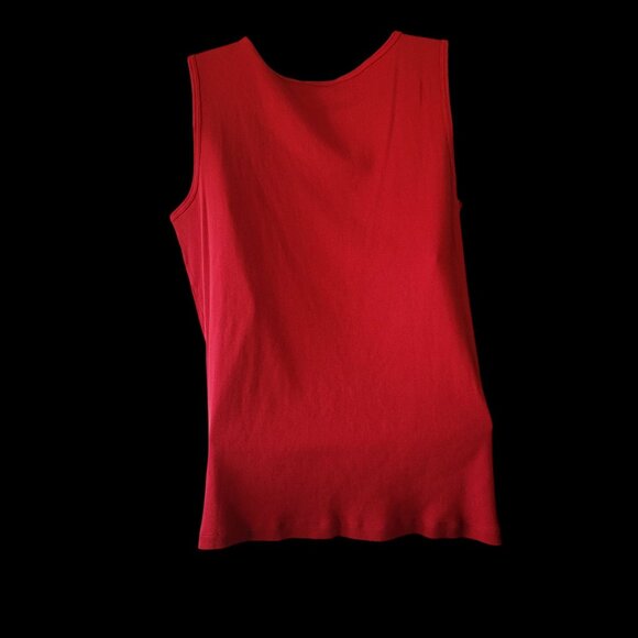 Lauren Ralph Lauren Red Sleeveless Ribbed Knit Tank Top Womens 1X - Picture 2 of 9